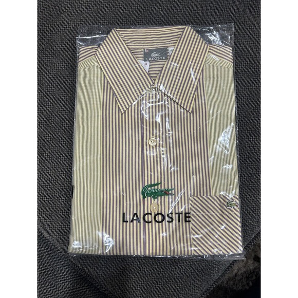 Lacoste Short Sleeve Button Down Men’s Dress Shirt With Pocket Size 38 NWT! - Picture 1 of 3